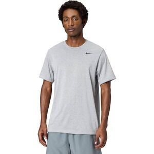 Nike Sportswear Club Mens T-Shirt Heather Grey Embroidered Logo AR4997-063 Small